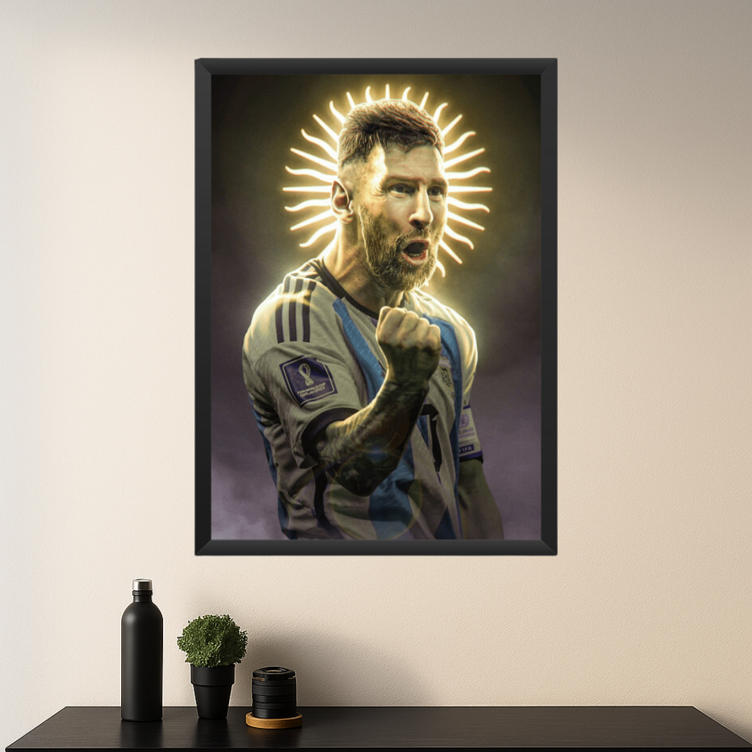 Crowned in Glory | Lionel Messi Framed Poster