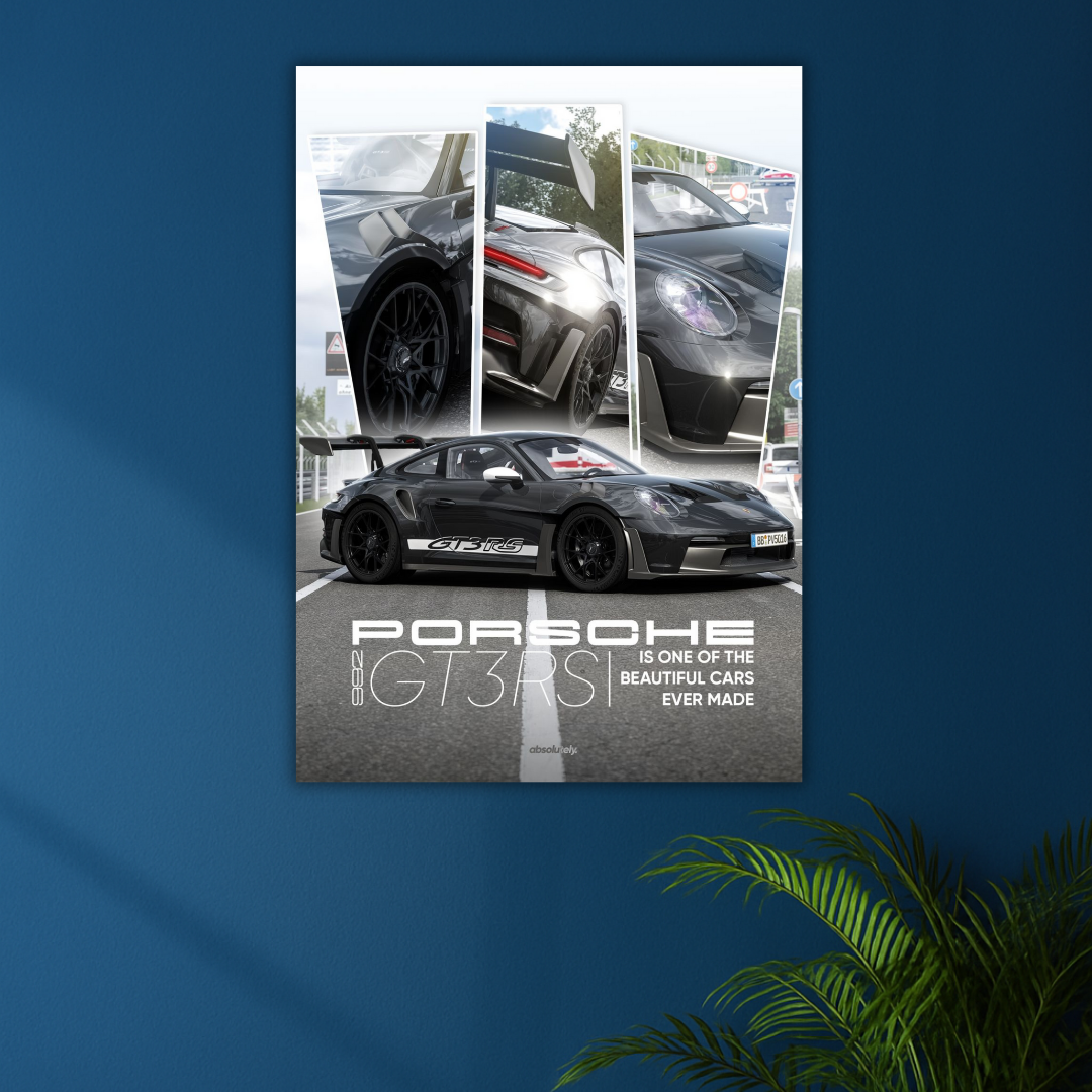 Beauty. Brutality. Balance. | Porsche 992 GT3RS Poster