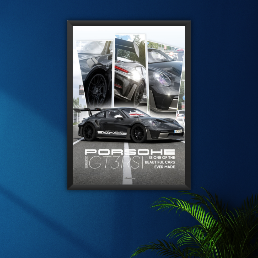 Beauty. Brutality. Balance. | Porsche 992 GT3RS Framed Poster