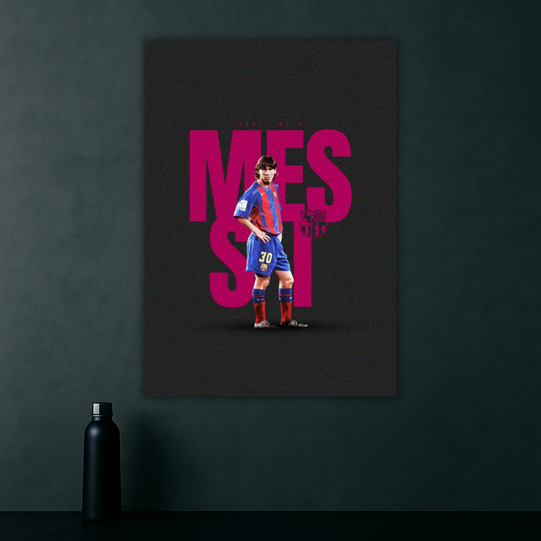Lionel Messi Barcelona Poster | Barça Era Football Decor for Fans