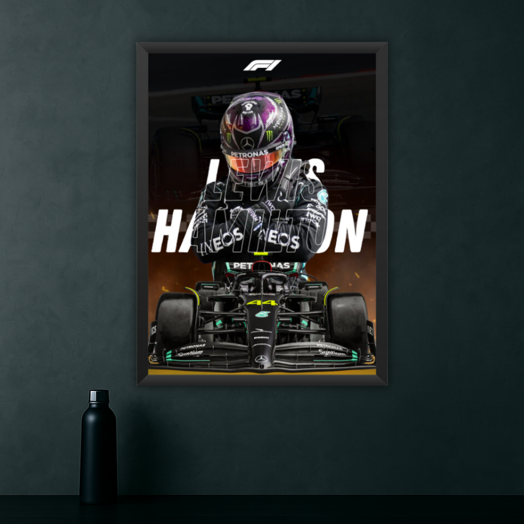 Lewis Hamilton F1 Racing Poster | Framed Print for Car & Motorsport Enthusiasts