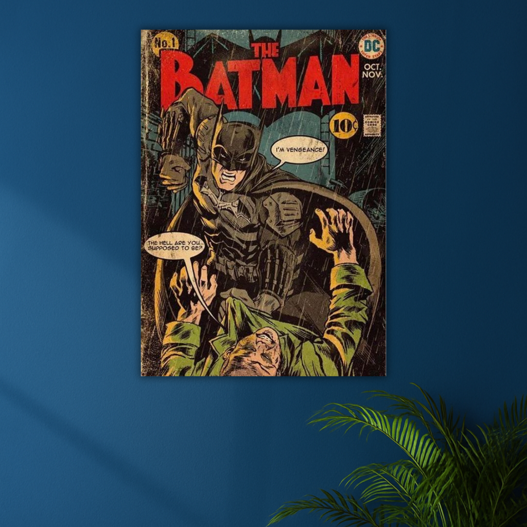 Vengeance in the Rain | The Batman Poster | Retro Comics Collection