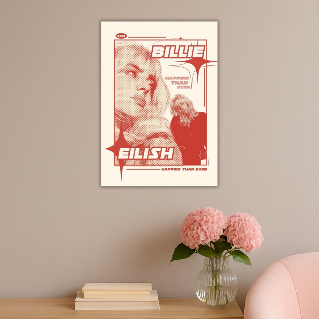 Happier Than Ever | Billie Eilish Retro Poster