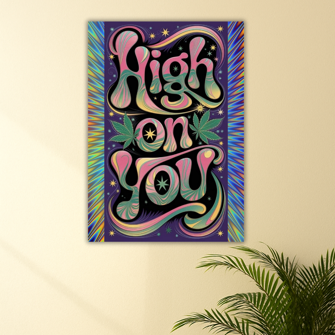 High on You - Retro Trance Poster | Trippy Wall Art