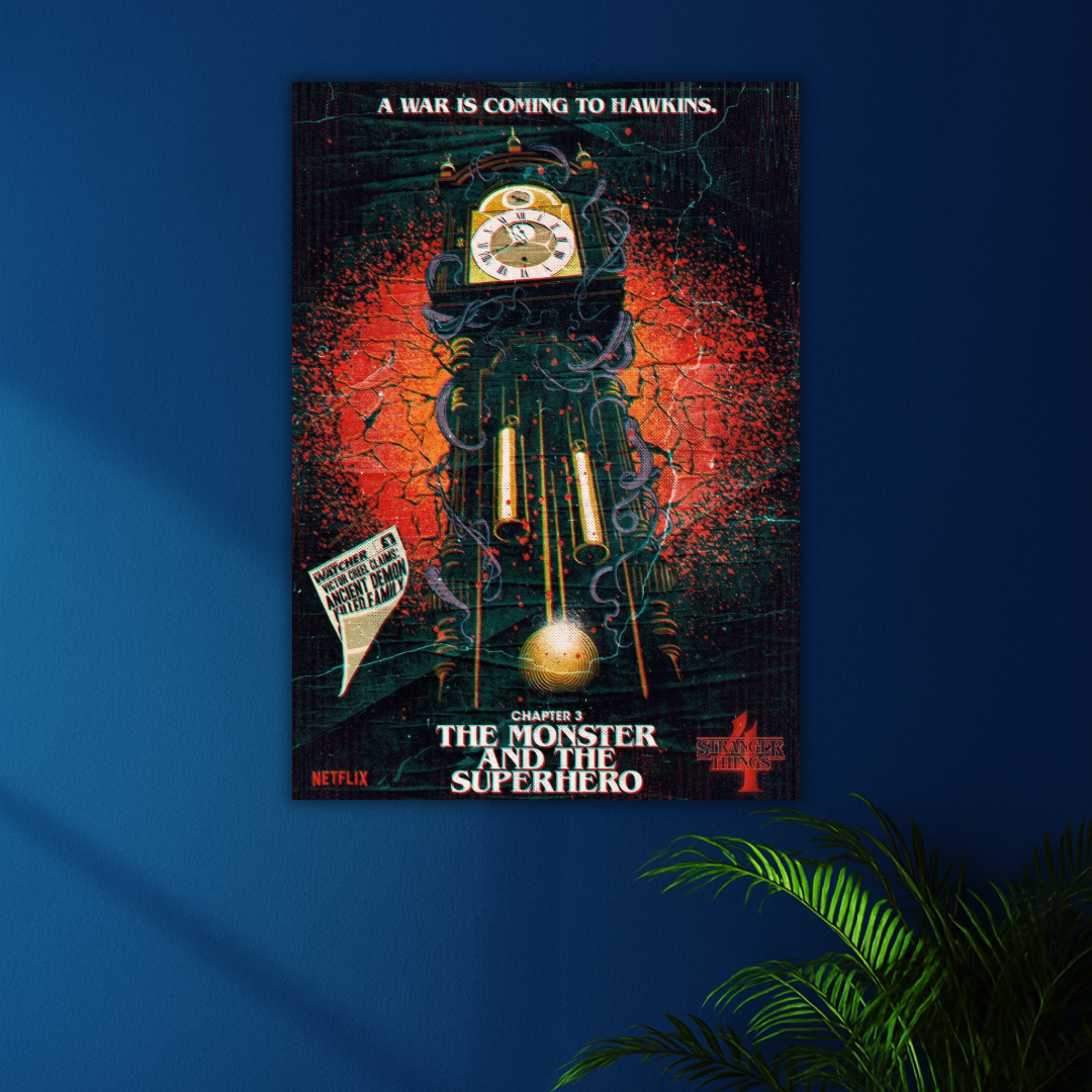 Hawkins at War – The Monster and the Superhero | Stranger Things Episode Poster