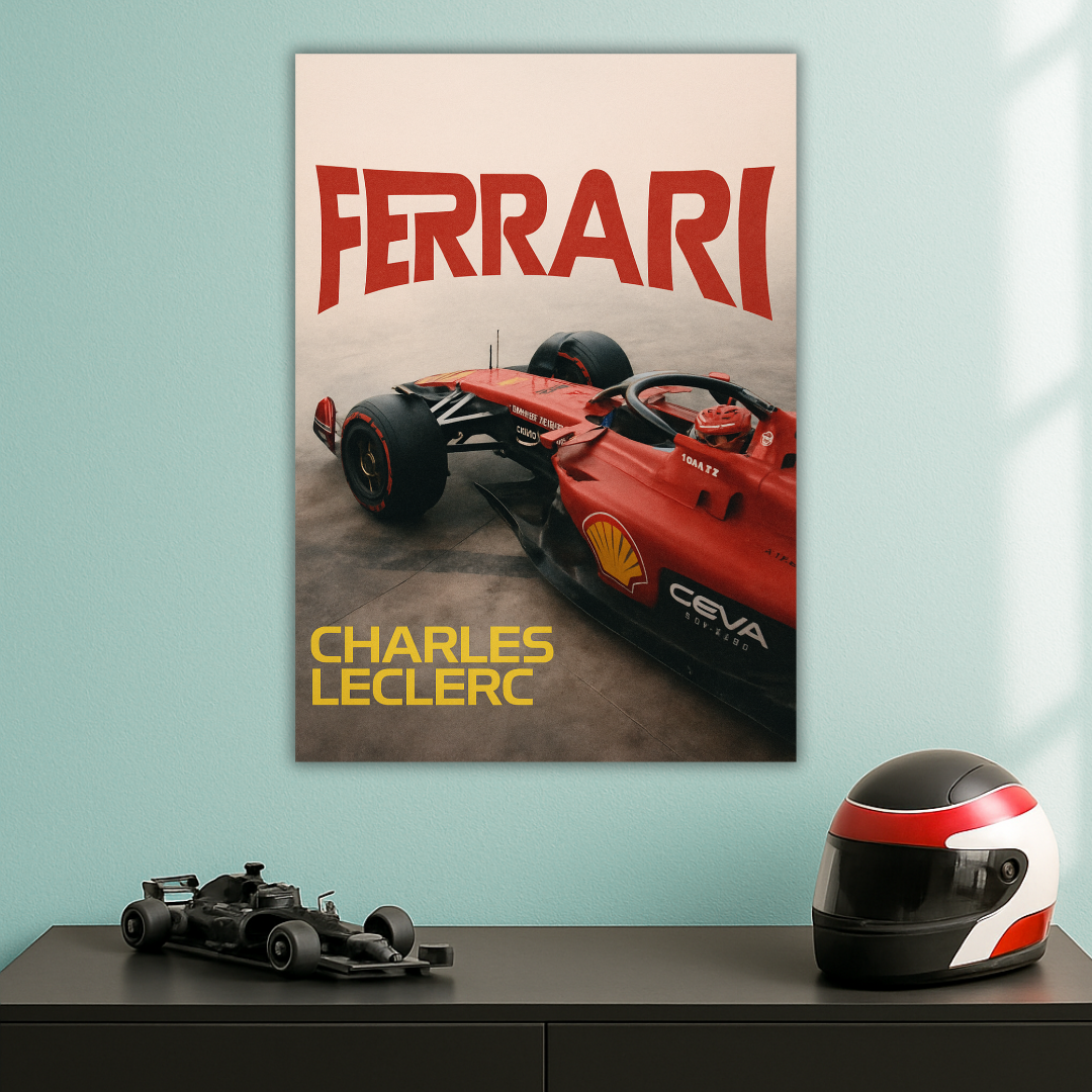 Sculpted Speed | Charles Leclerc Ferrari Poster