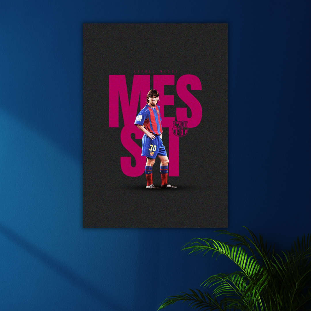 Lionel Messi Barcelona Poster | Barça Era Football Decor for Fans