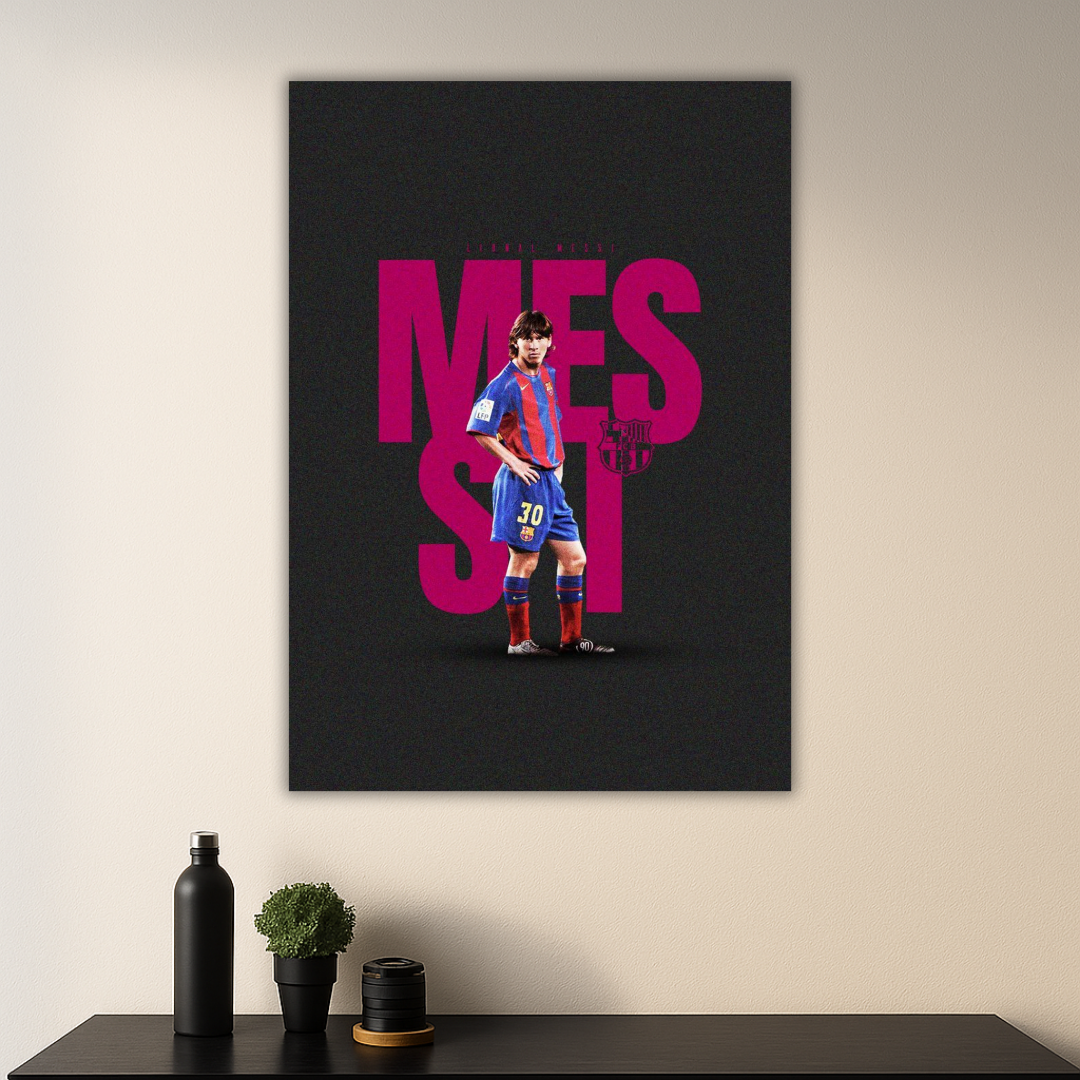 Lionel Messi Barcelona Poster | Barça Era Football Decor for Fans