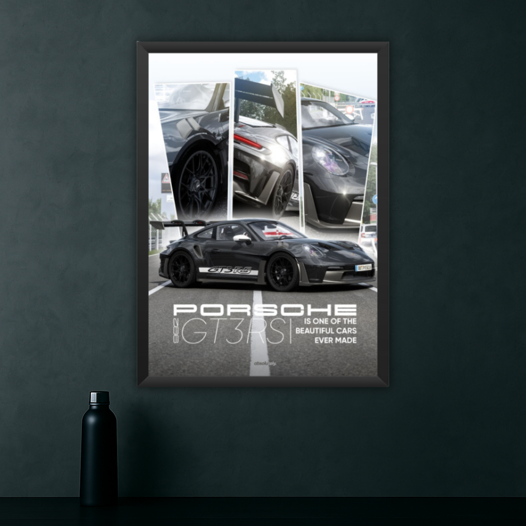 Beauty. Brutality. Balance. | Porsche 992 GT3RS Framed Poster