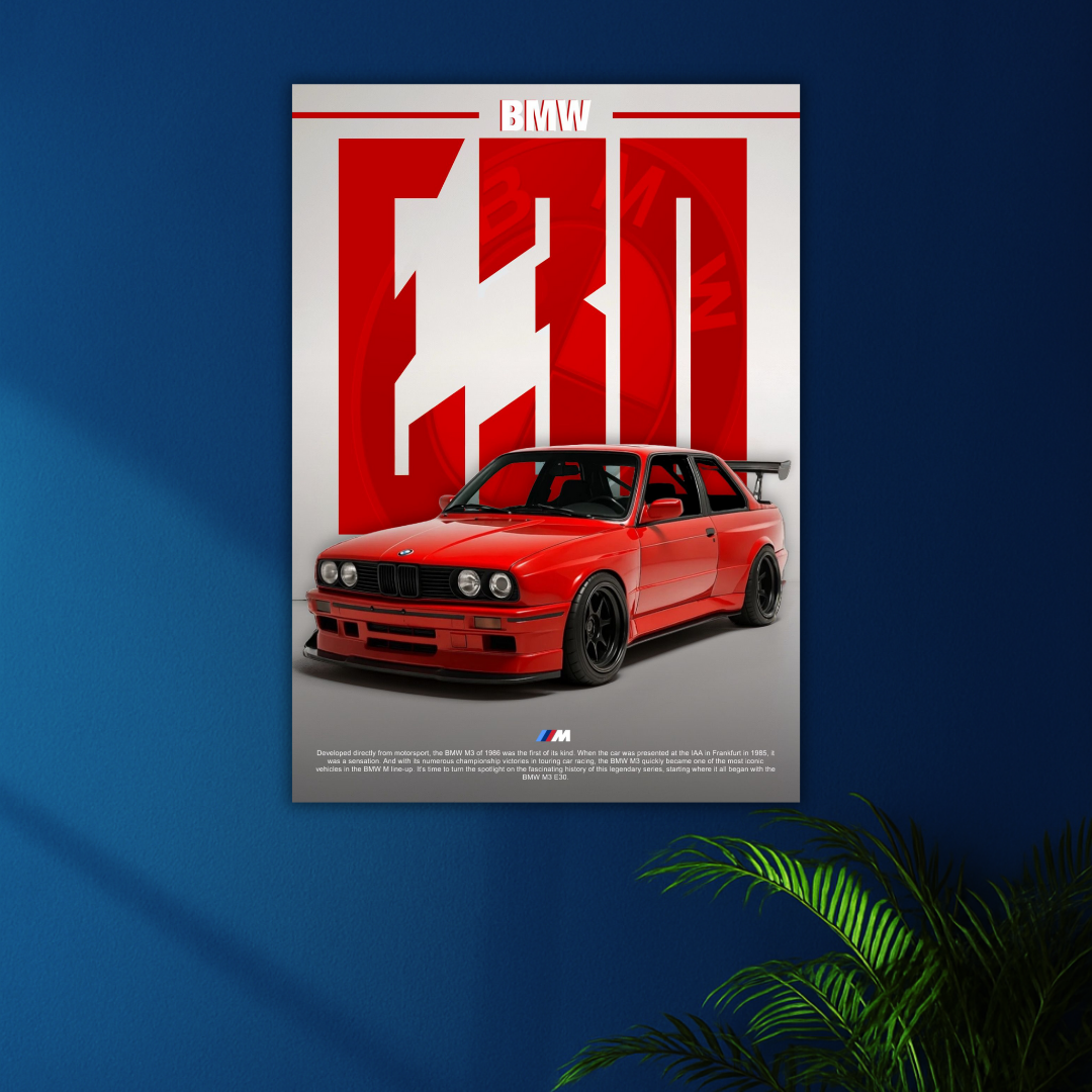 BMW E30 Showcase Poster | Motorsport Series