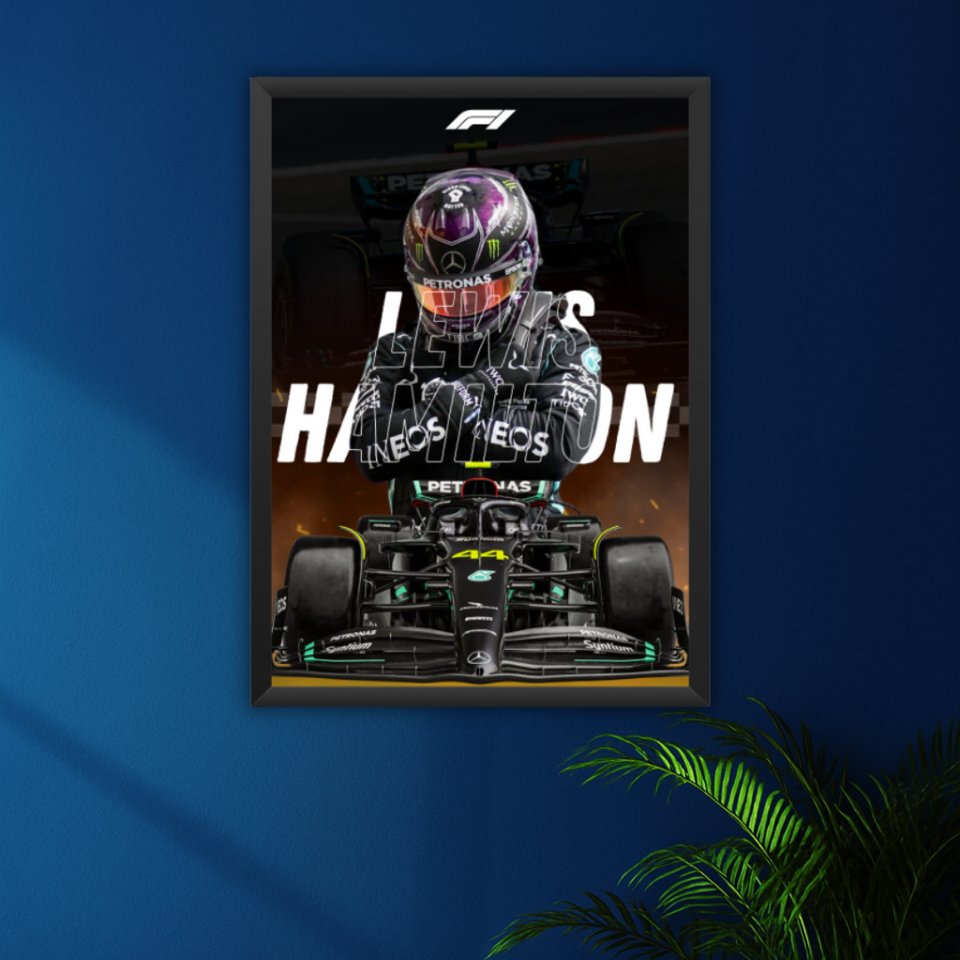 Lewis Hamilton F1 Racing Poster | Framed Print for Car & Motorsport Enthusiasts
