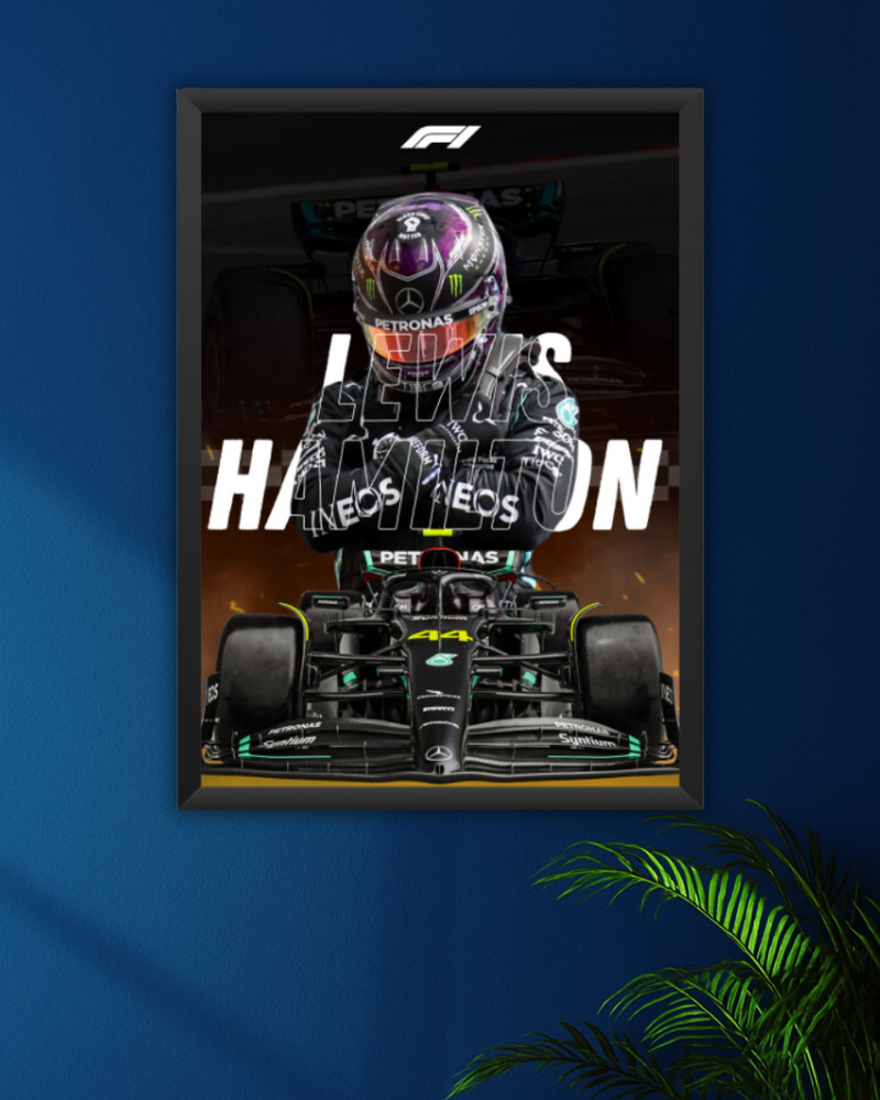 Lewis Hamilton F1 Racing Poster | Framed Print for Car & Motorsport Enthusiasts