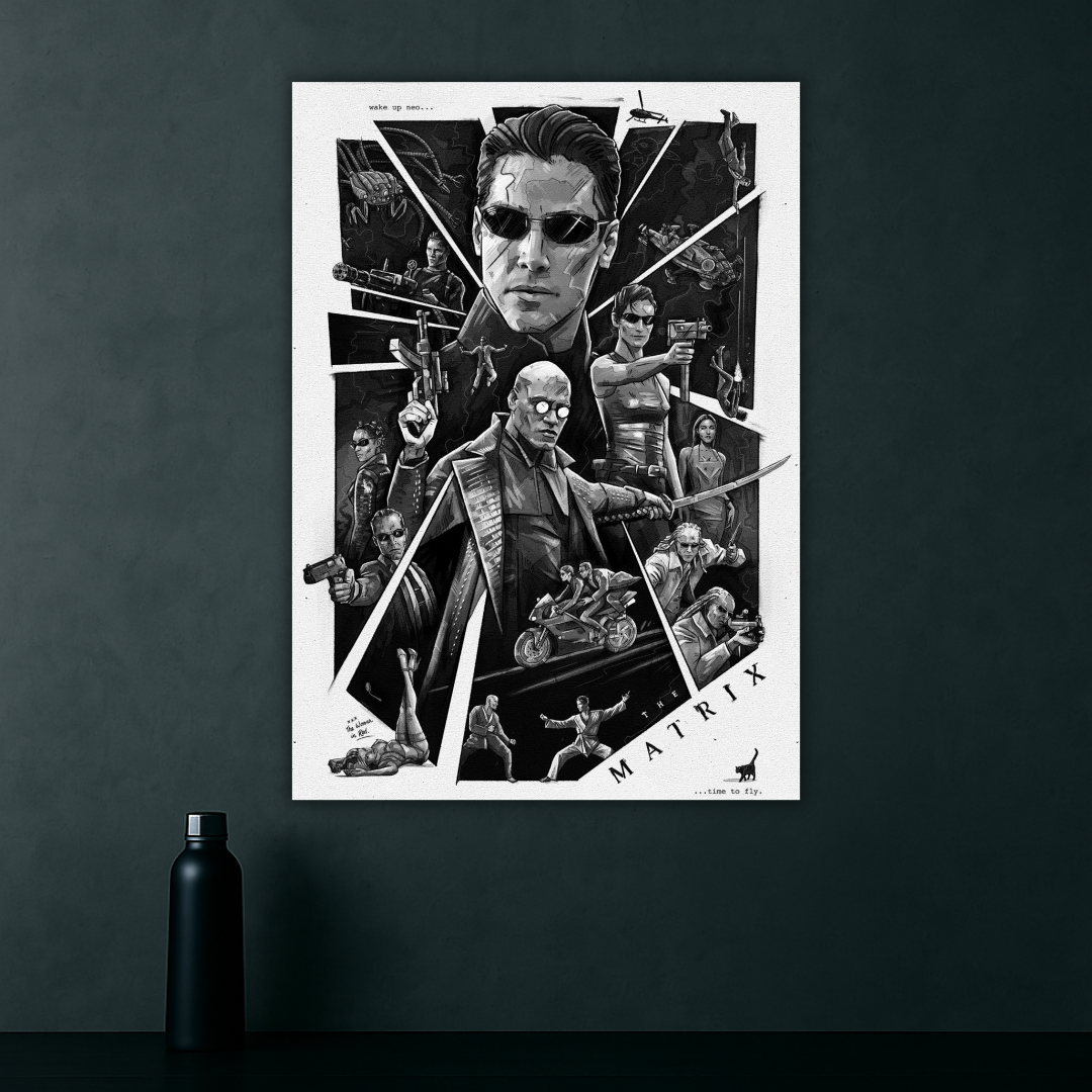 Neo Vs The Agents | The Matrix Action Poster