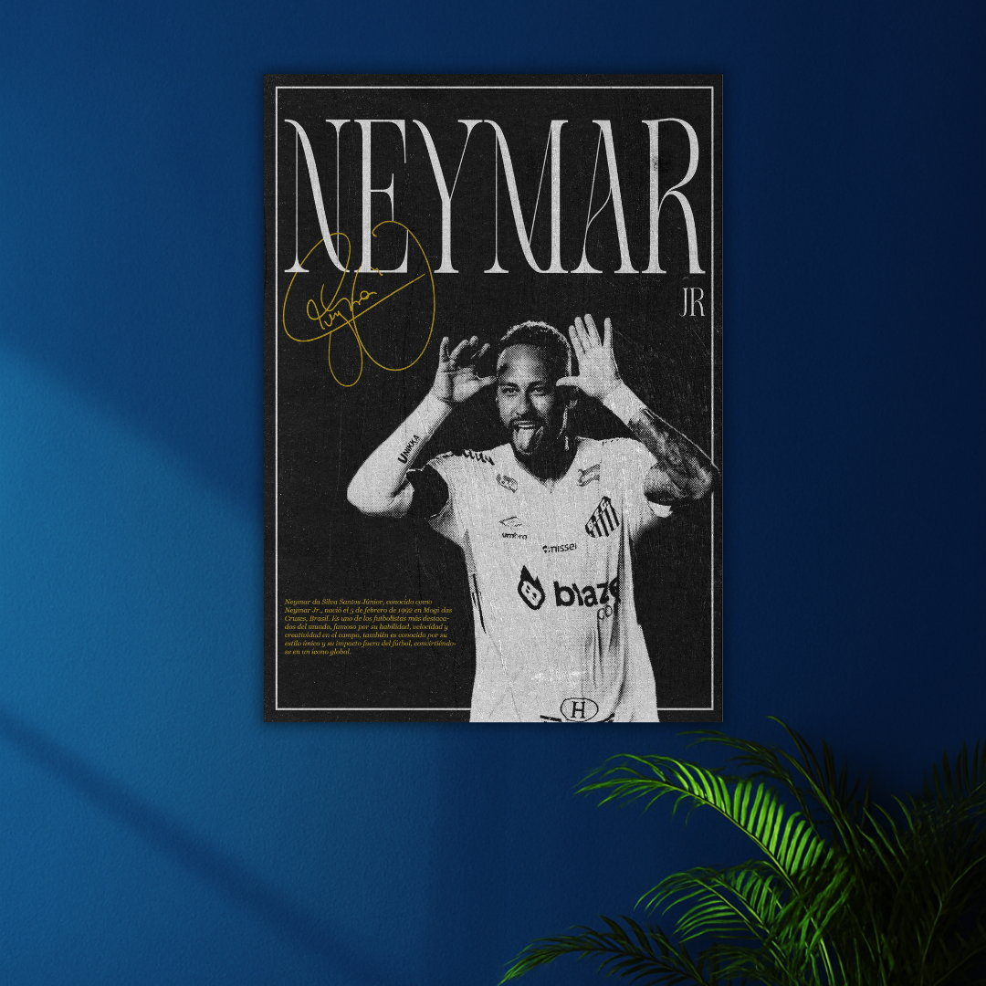 Prince of the Pitch | Neymar Jr Poster | Vintage Print