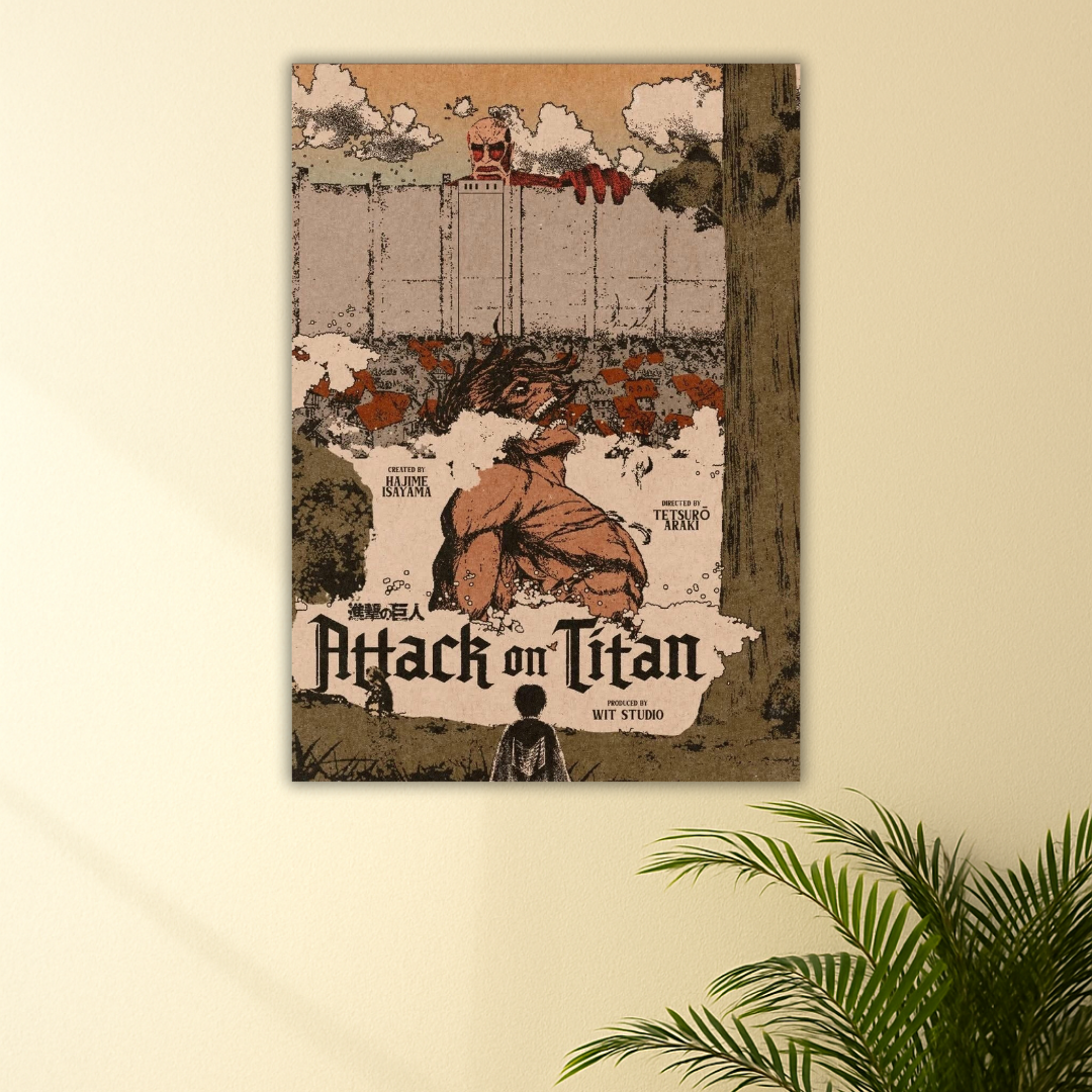 Colossal Threat | Attack on Titan Retro Poster