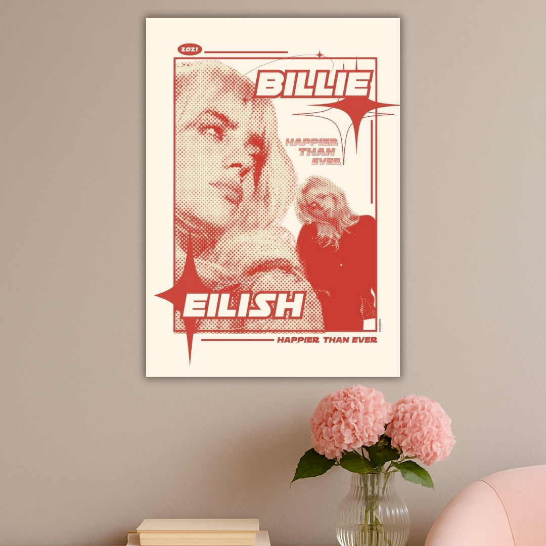 Happier Than Ever | Billie Eilish Retro Poster