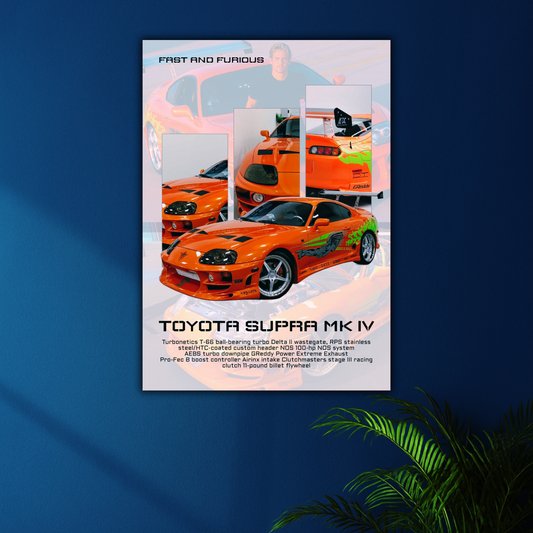 Street Icon - Paul Walker's Legend | Toyota Supra MK IV Poster