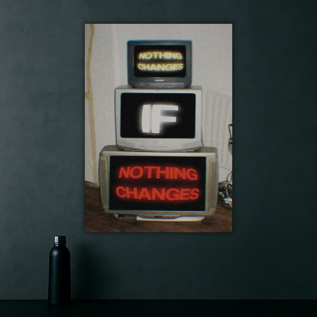 If Nothing Changes, Nothing Changes | Motivational Poster | Retro Aesthetic Wall Print