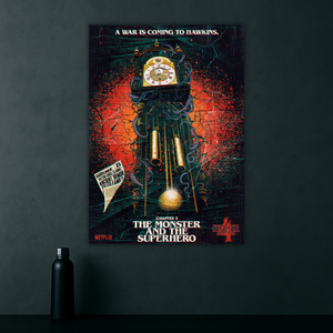 Hawkins at War – The Monster and the Superhero | Stranger Things Episode Poster