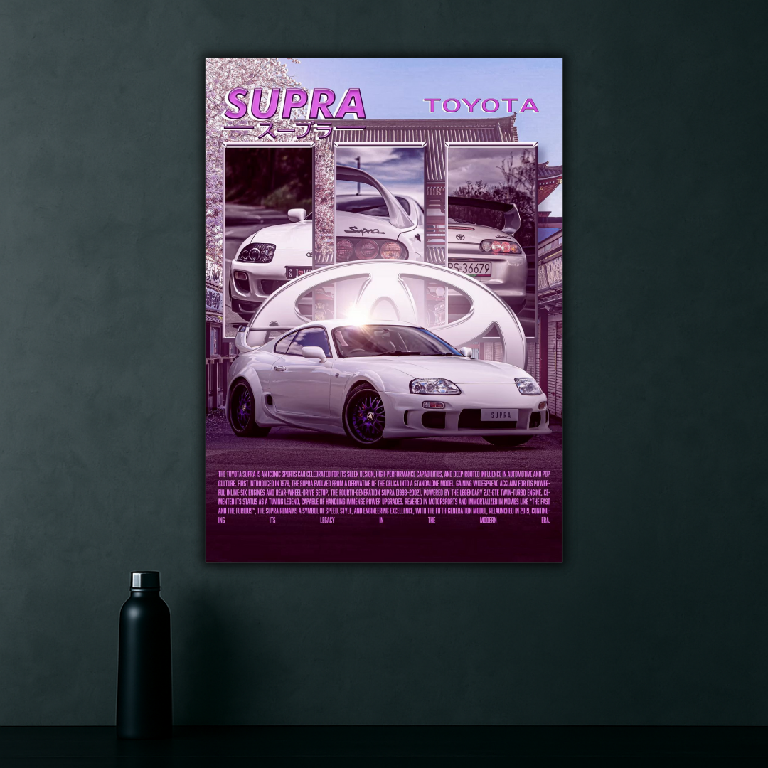 Toyota Supra Poster | Sports Car Wall Art Print for Enthusiasts