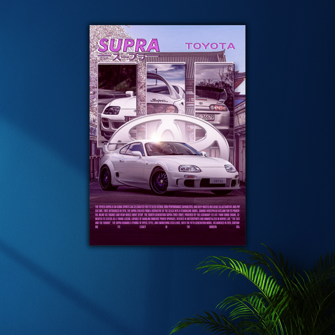 Toyota Supra Poster | Sports Car Wall Art Print for Enthusiasts