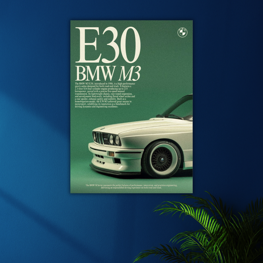 BMW M3 E30 Poster | Retro Edition