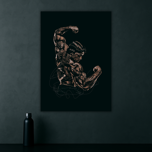 Flex the Grind | Arnold Schwarzenegger Sketch Poster | Gym Motivation