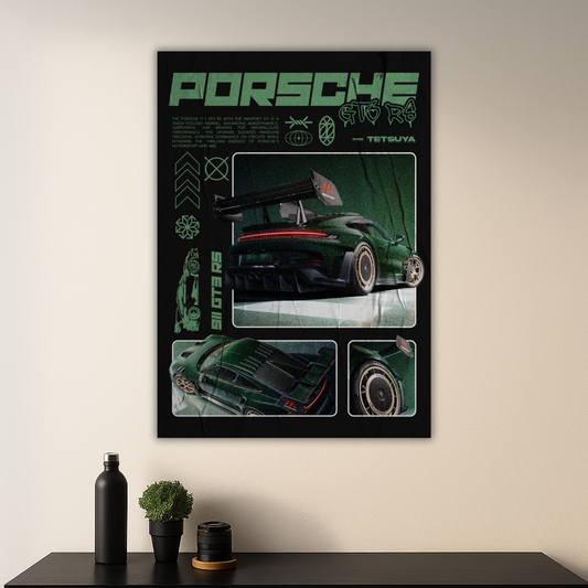 Porsche 911 GT3RS Showcase Poster | Retro Edition