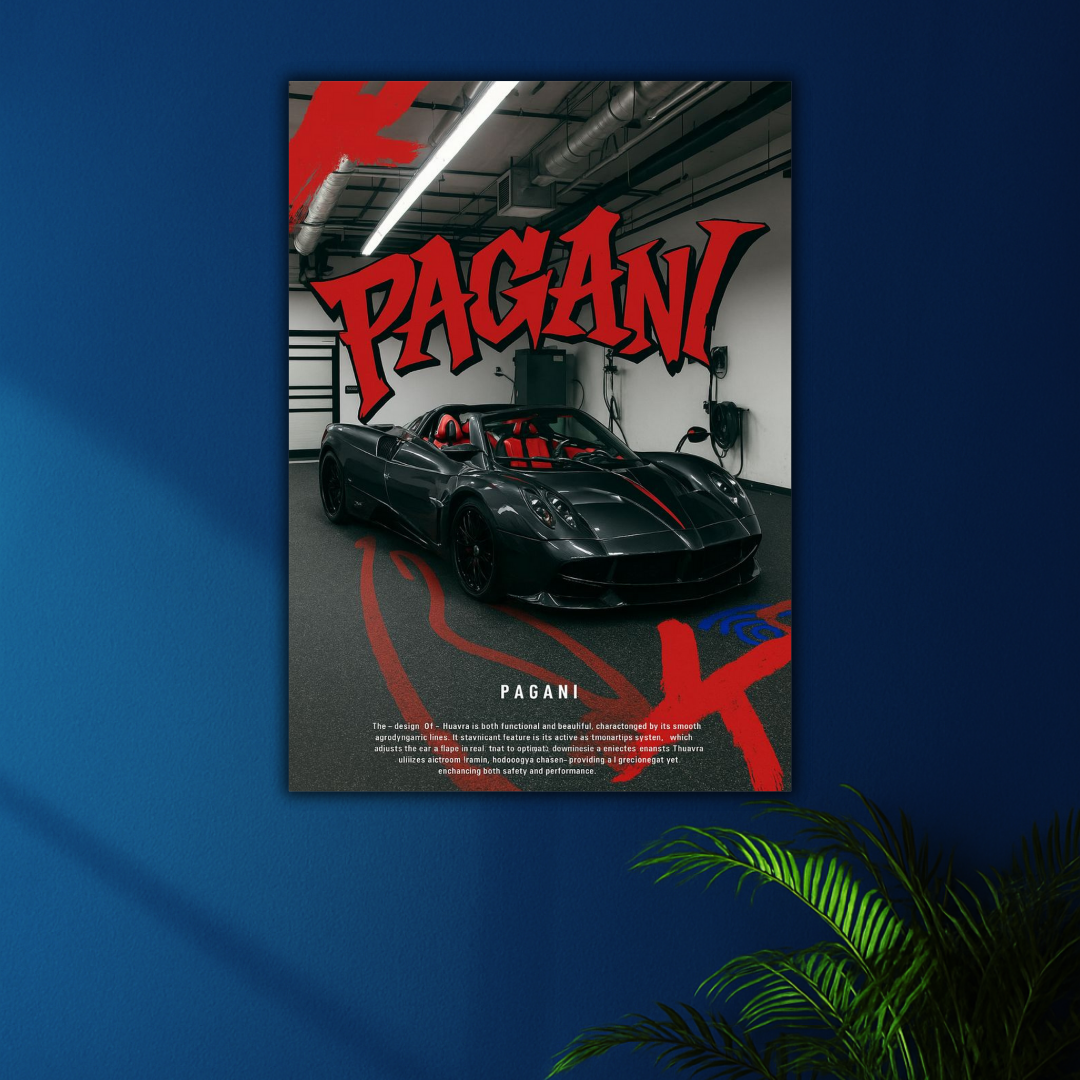 Pagani Huayra Poster | Hypercar Wall Art Print for Car Enthusiasts