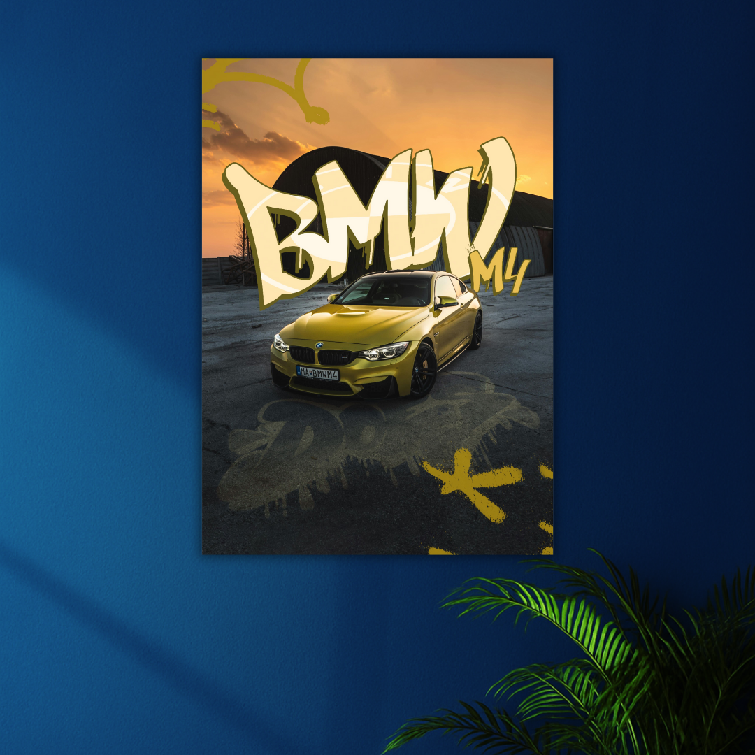 BMW M4 Funky Poster | Luxury Series