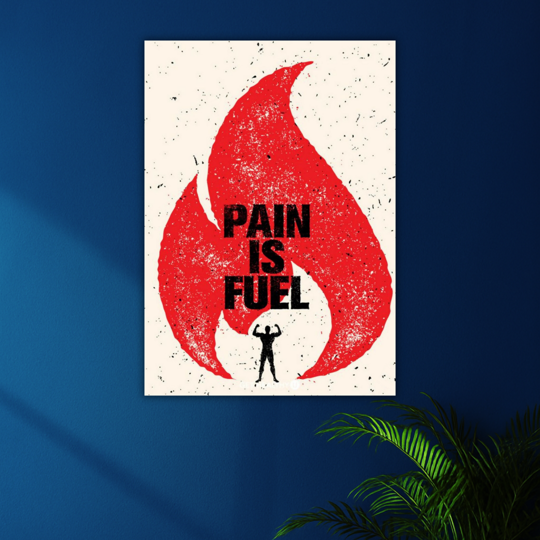 Turn Pain Into Power | Motivational Poster | Fitness & Hustle Wall Art