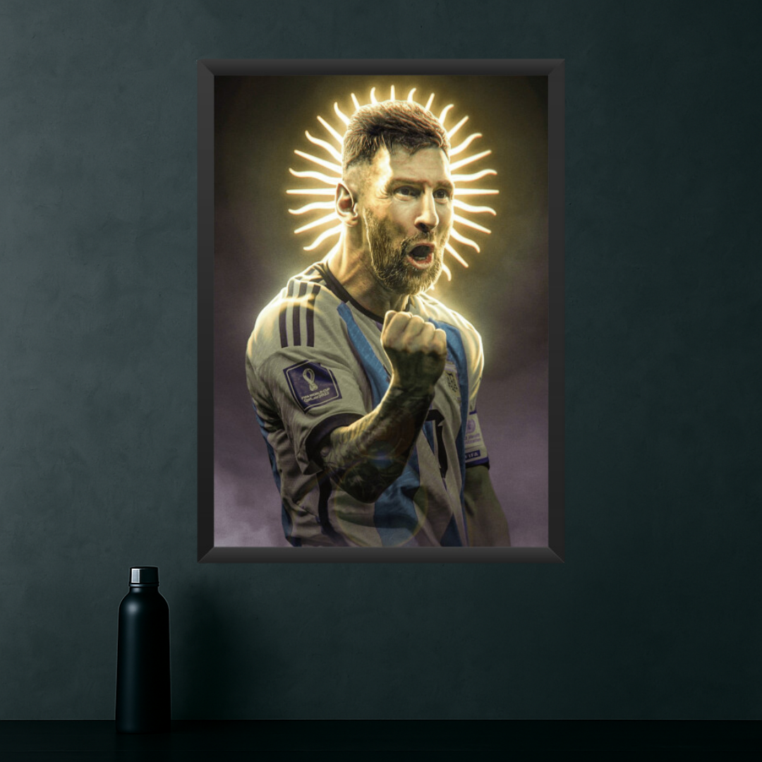 Crowned in Glory | Lionel Messi Framed Poster